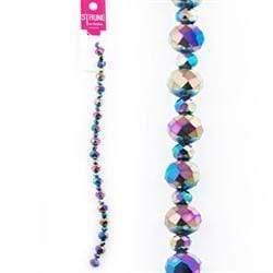 AussieSuperStore Jewellery Making Supplies Beads Strung Crystal Squashed Facet Multi Metallic Beads Strung Squashed Facet Multi Metallic | Jewellery Making Beads 9323823181406 BBS2014113